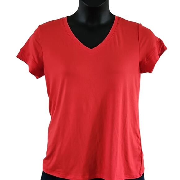 Carole Hochman Women’s Red V-Neck Short Sleeve Top Size Small NWOT - Picture 1 of 6